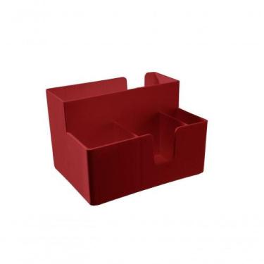 Imagem de Porta-guardanapo E Sachês Casual 14,1 X 10,6 X 9,4 Cm Vermelho Bold Co