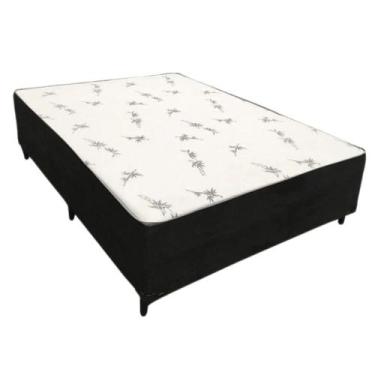 Imagem de Cama Box Casal Conjugada Ortopédica preta 5cm 138x188 - RR COLCHOES