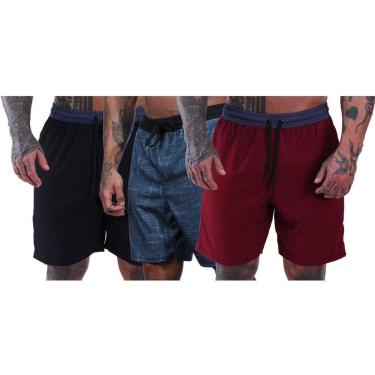 Imagem de Kit 3 Bermudas em Tactel Com Elastano MXDConceito Com Bolsos-Masculino