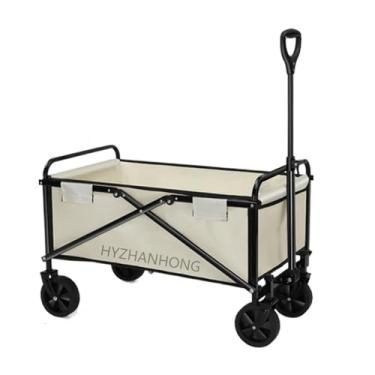 Imagem de Carrinho de campismo portátil dobrável ao ar livre extra grande, carrinho de praia de grande capacidade com rodas de todo o terreno para camping jardinagem compras mantimentos