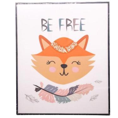 Imagem de Quadro Decorativo Infantil Quarto Bebê Moldura 25x30x1,8cm - IC, Roxo