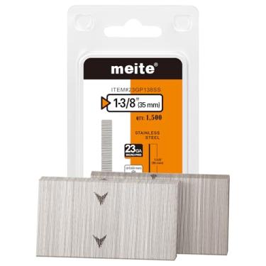 Imagem de meite Pregos de pino de calibre 23, pregos de pino sem cabeça de aço inoxidável 304 de 3,5 cm - pregos micro 23GA para pistola de pregos para aparar, artesanato e marcenaria (1.500 unidades)