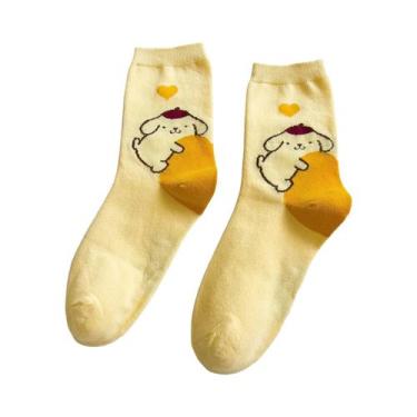 Imagem de Meias Esportivas Respiráveis de Comprimento Médio Para Meninas Sanrio 