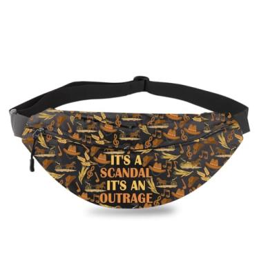 Imagem de BDPWSS Oklahoma Musical Gift Theatre Drama Lover Gifts It's A Scandal It's An Outrage Musical Fans Crossbody Pochete, Scandal outrage FP, 14.2L x 6.5W x 1.2H inches, Corpo cruzado