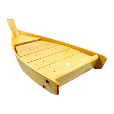 Imagem de Barco, madeira, Shirako Moriboat, prato de sushi, prato de sashimi, barco de sushi, utensílios de mesa japoneses, tinta de uretano