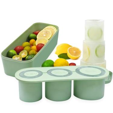 Imagem de Forma de gelo para cubos de gelo para copo de silicone oco de 20 a 850 g - 1,134 g, molde de gelo com tampa e caixa para bebidas geladas, suco de café, uísque, máquina de gelo simples para copos de 20