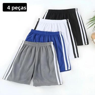 Imagem de Shorts Esportivos De Secagem Rápida Para Meninos E Meninas Com Cintura