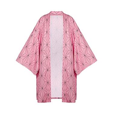 Imagem de WeizhaonanCos Fantasia feminina Nezuko anime quimono capa robe para festa de Halloween cosplay fantasia, rosa, GG