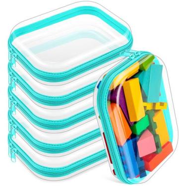 Imagem de Bolsas de lápis Sanwuta Bolsa de maquiagem com zíper de plástico rígid