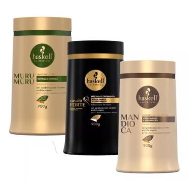 Imagem de Kit cronograma capilar Haskel 900g (Murumuru, Mandioca, Cavalo Forte) 