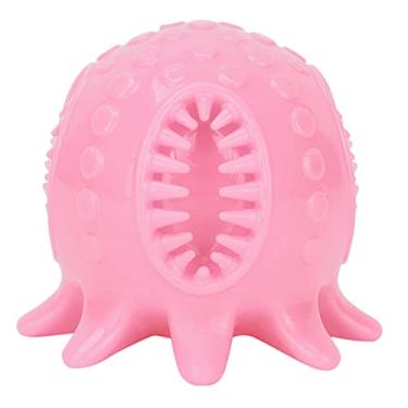 Imagem de Bola de brinquedo para cães, formato de polvo para limpeza de dentes de cachorro bola de mastigar, dispensador de comida para animais de estimação, escova de dentes barulhenta brinquedo [rosa] conjuntos de basquete e vôlei