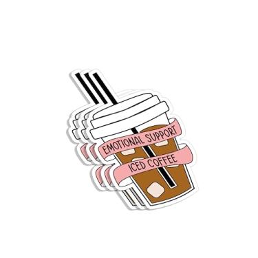 Imagem de (3 peças) Adesivo de café gelado de apoio emocional engraçado citações sarcásticas café bebendo amante decalque de vinil inspirador para copo laptop Kindle garrafas de água livros telefone - tamanho