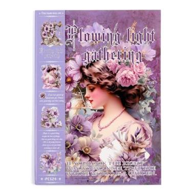 Imagem de Auguro Adesivo vintage efêmera 24 folhas pré-cortadas 300 washi adesivos papel meninas diário adesivos para adultos junk journal adesivo livro scrapbook suprimentos