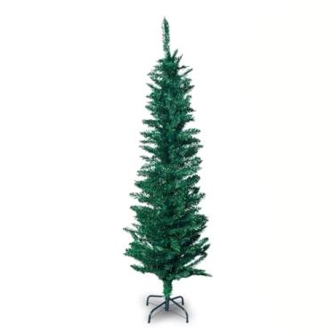 Imagem de Árvore de Natal Slim, Verde, 1,50m de Altura, 250 Galhos Articuláveis, Base Metálica Estável, Compacto para Espaços Pequenos, Enfeite e Decoração Natalina (Árvore de Natal Slim 1,5m)
