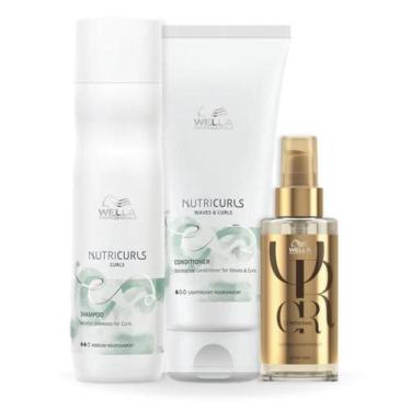 Imagem de Wella Nutricurls Sh 250ml + Cond 200ml + Oleo 100ml - Wella profission