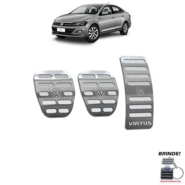 Imagem de Pedaleiras Virtus 2018 A 2020 Manual Prata Em Aço Inox