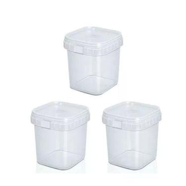 Imagem de Pote Quadrado Transparente 220ml p/ Bolos e Doces