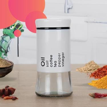 Imagem de Saleiro pimenteiro de vidro e aço 100ml branco - Dasshaus Decorativo A