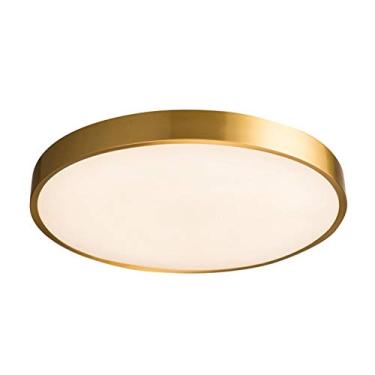 Imagem de Luminária de teto LED redonda de latão, lente LED, conta de lâmpada, ultrafina, embutida, para ambientes internos, compatível com quarto, cozinha, sala de estar, escritório, garagem, lustre,