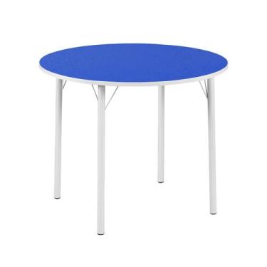 Imagem de Mesa Redonda Juvenil Azul Diâmetro 1200mm - SchoolCenter