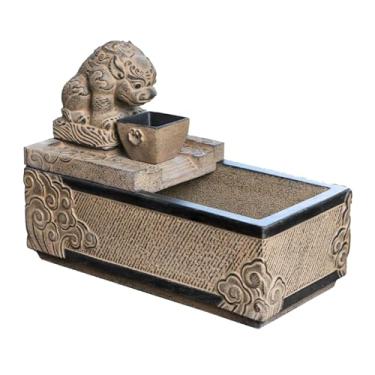 Imagem de Fonte de mesa Lucky Beast Zen Flow Desktop Auto-Cycle Waterfall Fountain Feng Shui decoração para casa e escritório, fonte de casa
