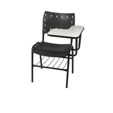 Imagem de Cadeira Univ. Compacta Preta c/ Prancheta Esquerda Lateral - SchoolCen