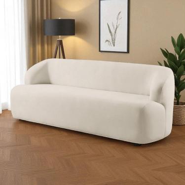 Imagem de Sofá Fixo Noah 3 Lugares Luxo 1,80m Castellar Móbile Sintético Off White