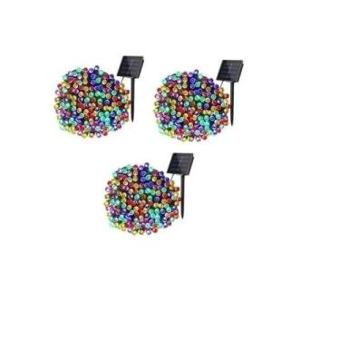 Imagem de Guirlanda de Natal com luzes solares, pacote de 10 m e 100 LED x3 - Li