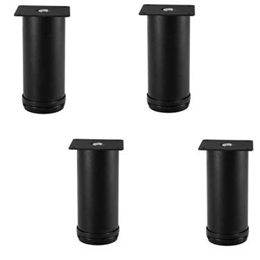 Imagem de Conjunto de 4 pés ajustáveis para sofá, pernas redondas de armário, barra de bancada, mesa de TV, mesa de centro, base de pé, pernas de armário de aço inoxidável, pernas de móveis, ajustável de 0 a 35