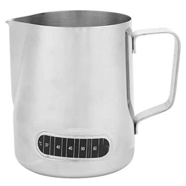 Imagem de Pote de espuma de leite, barista com creme de leite feito à mão, panela de espuma de leite expresso de aço inoxidável, pote de leite de 600 ml