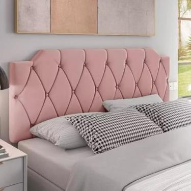 Imagem de Cabeceira Box Estofada Para Cama de Casal até Cama Queen 1,40 a 1,95 Fixação Parede(Rose,1,60 - Queen)
