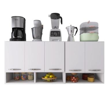 Imagem de Armário Aéreo de Parede 5 Portas P/Cozinha (BRANCO)