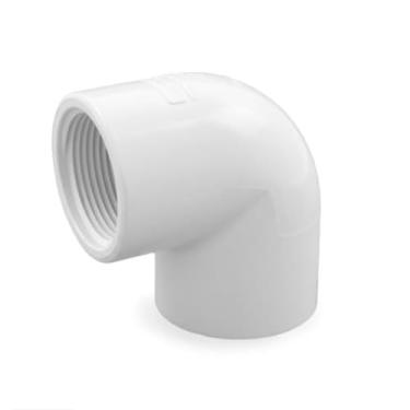 Imagem de 3/10.2 cm PVC Schedule 40 90° cotovelo – soquete x rosca FIP encaixe de tubulação (branco)