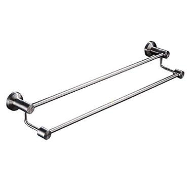 Imagem de WOTZOV Toalheiros de parede toalheiro de casa de banho, barra de toalha de aço inoxidável toalheiro duplo toalheiro de casa de banho suporte para toalheiro de parede cabide de armazenamento