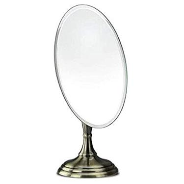 Imagem de WYUYIWH Espelho de maquiagem pequeno, espelho de maquiagem oval de mesa de um lado espelho espelho de maquiagem (cor: D)