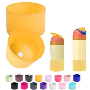 Imagem de 2 peças de bota de silicone para garrafa de água Owala 14/453.6 g 680.4 g 947.2 g 1,134.0 g, protetor de amortecedor inferior de manga protetora antiderrapante para garrafas de água FreeSip, Twist e