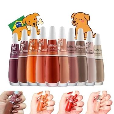 Imagem de Kit 10 Esmaltes Impala Vira Lata Caramelo Tons Marrom Chocolate Nude Terrosos (10 Esmaltes Completo)