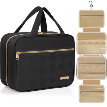 Imagem de Bolsa de higiene de viagem WELIDAY Spacious com gancho suspenso preta