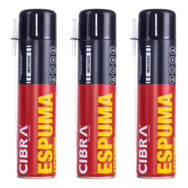 Imagem de Kit 3 Espuma Expansiva Pro 340g Cibra com Alta Aderência