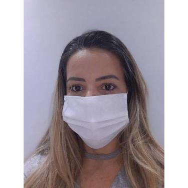 Imagem de Máscára Facial de TNT Tripla Camada Gramatura 40 Descartável  - Branco