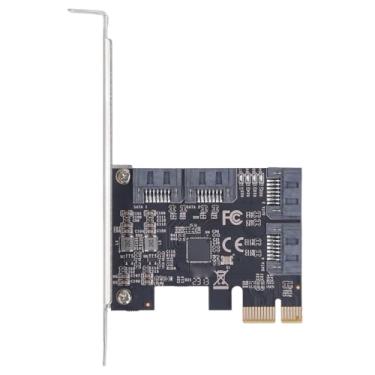 Imagem de Placa adaptador PCIe 3.0 X1 para 4 portas SATA3, transmissão profissional de alta velocidade, cartão controlador PCI Express X1 para computadores de mesa