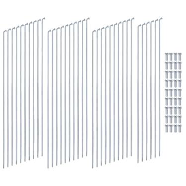 Imagem de Tsnamay 36 unidades de raio de cotovelo galvanizado de 14G com tampa de raio, raios de bicicleta de aço carbono prata de 26,4 cm para substituição e reparo de raio de bicicleta de triciclo de