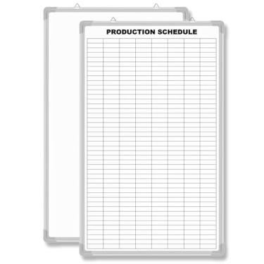 Imagem de AmazingSpark Quadro branco forrado de 91 x 61 cm, quadro branco quadriculado, quadro apagável a seco, reutilizável, quadro branco montado na parede para agendamento, listas de planejamento semanal