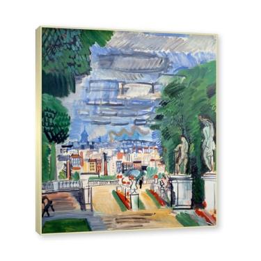 Imagem de Moldura de champanhe. Impressões Raoul Dufy, (Saint-Cloud Park), pôster de viagem vintage, arte impressionista, imagem de arte de parede em tela para decoração de casa. 40 x 48 cm-15,7 x 18,9 pol