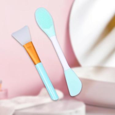 Imagem de 2 aplicadores de máscara facial de silicone, pincel flexível, aplicador de máscara facial, aplicador de máscara, ferramentas aplicadoras de hidratantes, pincéis macios de máscara facial para máscara