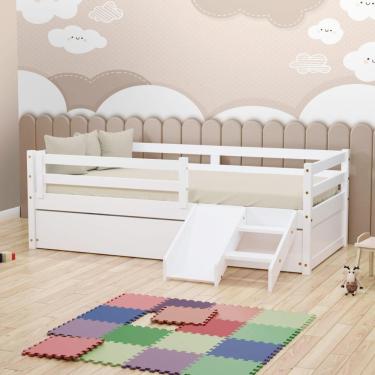 Imagem de Bicama Solteiro Slim E Mini Escada/escorregador Branco Housin