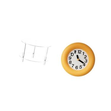 Imagem de Fenteer Mesa Lateral de Acrílico para Sala de Estar com Relógio Analógico Contemporâneo Silencioso, Redonda, de Madeira, para Pendurar Na Cozinha, Sala de Jan