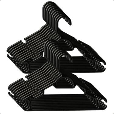 Imagem de Kit Cabide Preto Adulto Reforçado 5 em 1 - Cabide Multifuncional para Calças, Sutiãs e Gravatas, 5mm de Espessura(KIT 20 CABIDES)