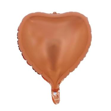 Imagem de Decoração Festa Balão Metalizado Coração 45Cm Com Canudo (Rose Gold)