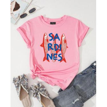 Imagem de Camiseta Feminina Adulto Sardines - Gatto Dress, Rosa, G